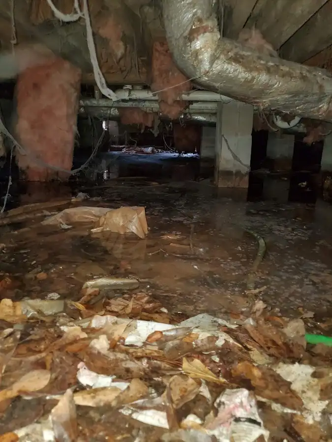 Crawl space flood assessment for Commercial Water Damage Restoration in Marlboro